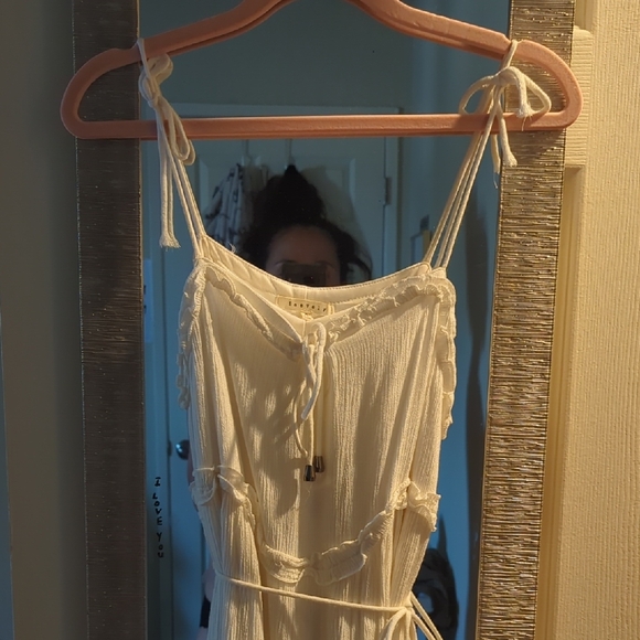 Flirty White Spaghetti Strap Dress - Picture 2 of 7